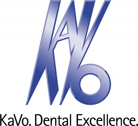 KaVo Dental Excellence Logo im bläulich/weißem Verlauf, darunter Schriftzug KaVo. Dental Excellence